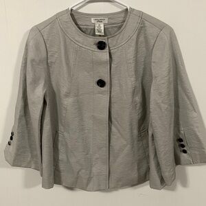 Laura Ashley Petite Vintage? Jacket oversized buttons and silver shimmer Sz PM